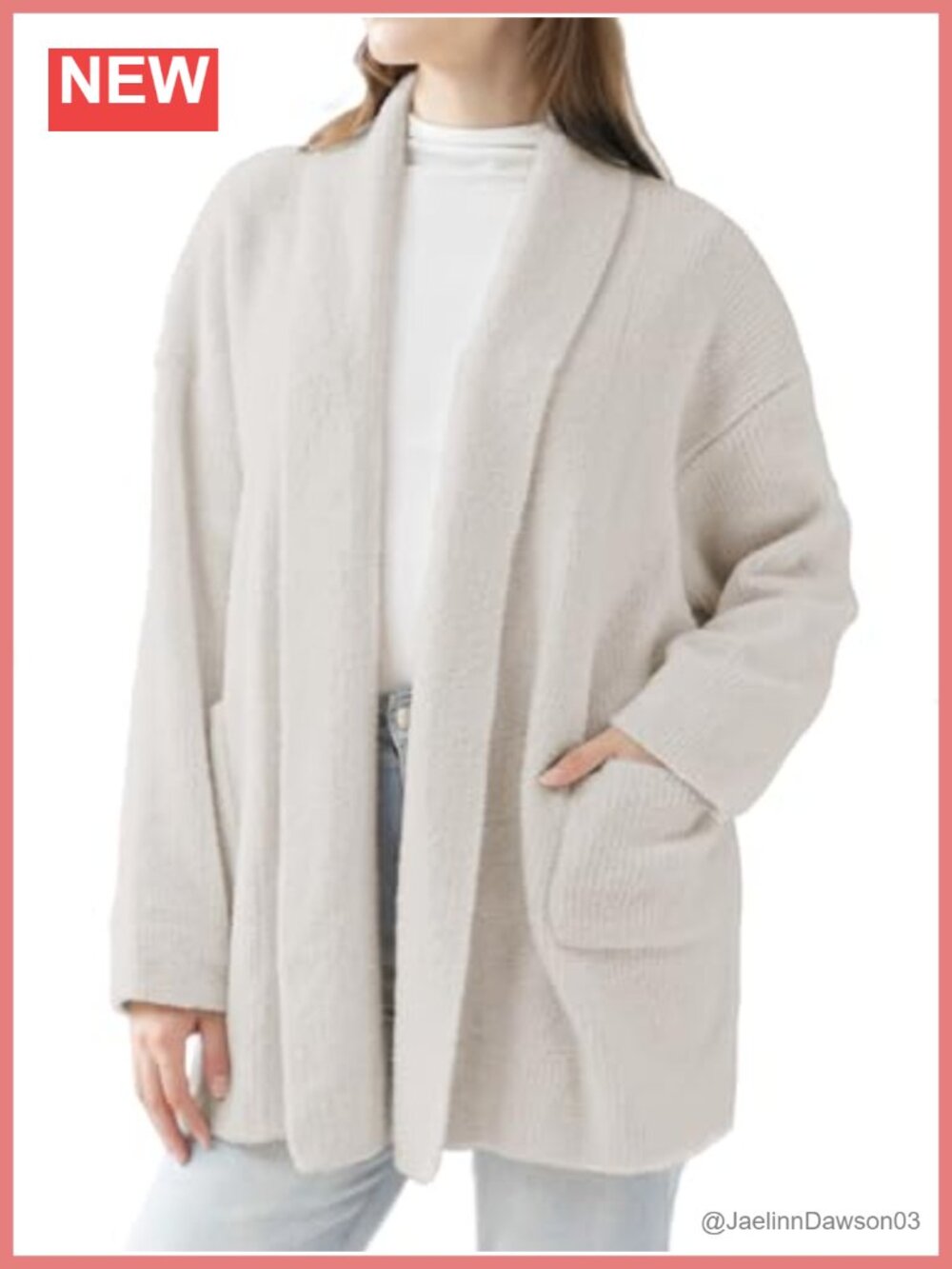Ultra Soft Oversized Open Front Ribbed Knit Cardigan with Pockets